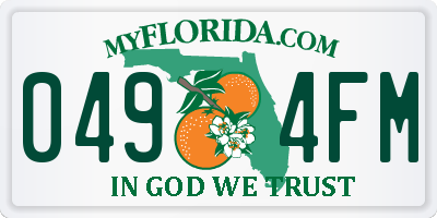 FL license plate 0494FM