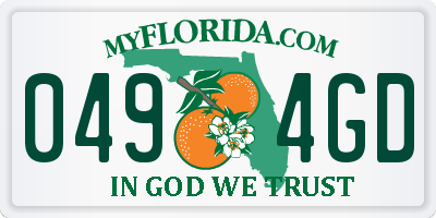 FL license plate 0494GD