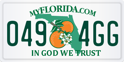 FL license plate 0494GG