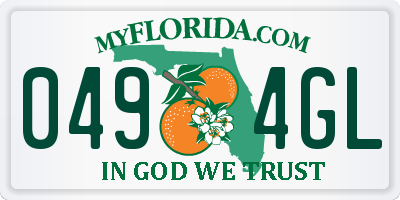 FL license plate 0494GL