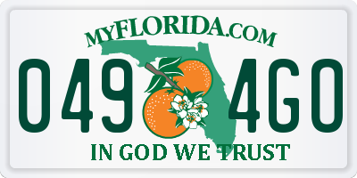 FL license plate 0494GO