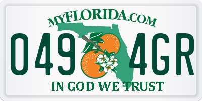 FL license plate 0494GR