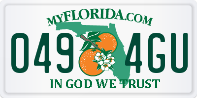 FL license plate 0494GU