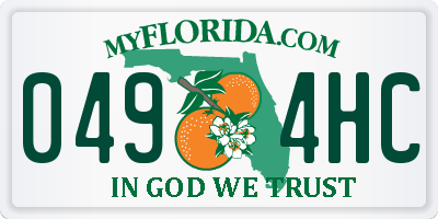FL license plate 0494HC