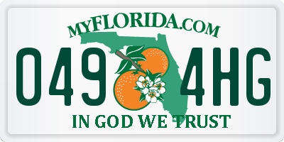 FL license plate 0494HG