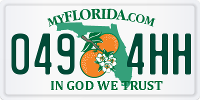 FL license plate 0494HH