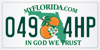 FL license plate 0494HP