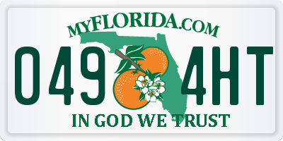 FL license plate 0494HT