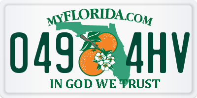 FL license plate 0494HV