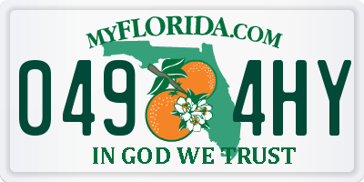 FL license plate 0494HY