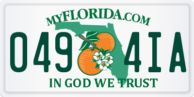 FL license plate 0494IA