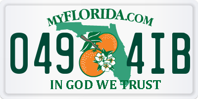 FL license plate 0494IB