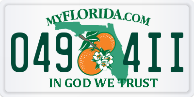 FL license plate 0494II