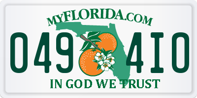 FL license plate 0494IO