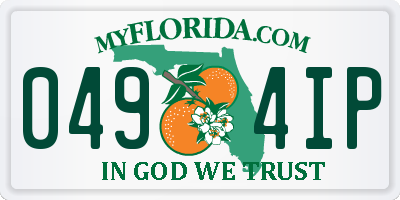 FL license plate 0494IP