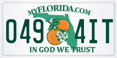 FL license plate 0494IT