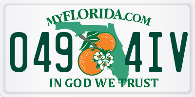 FL license plate 0494IV