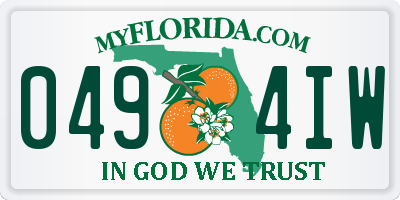 FL license plate 0494IW