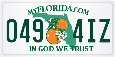 FL license plate 0494IZ