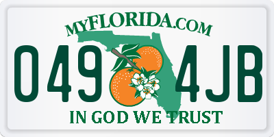 FL license plate 0494JB