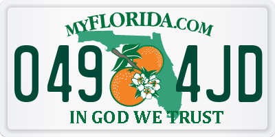 FL license plate 0494JD