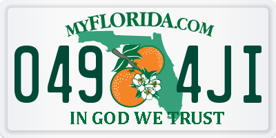 FL license plate 0494JI