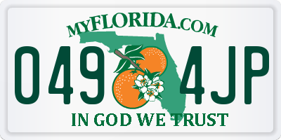 FL license plate 0494JP