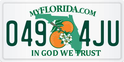 FL license plate 0494JU
