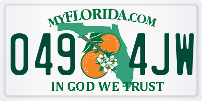 FL license plate 0494JW