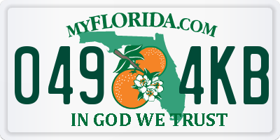 FL license plate 0494KB
