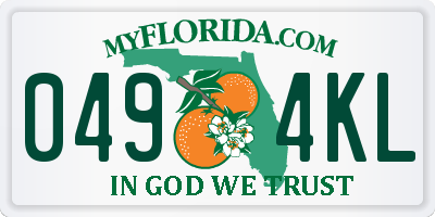 FL license plate 0494KL