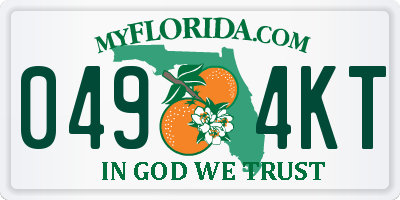 FL license plate 0494KT