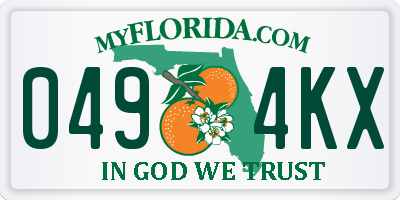 FL license plate 0494KX