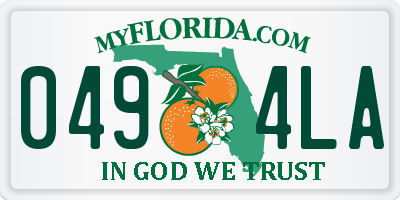 FL license plate 0494LA