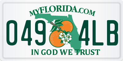 FL license plate 0494LB