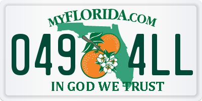 FL license plate 0494LL