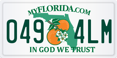 FL license plate 0494LM