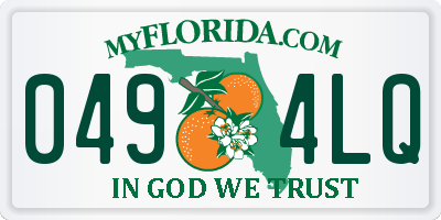 FL license plate 0494LQ