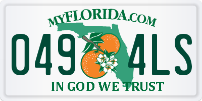 FL license plate 0494LS