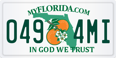 FL license plate 0494MI