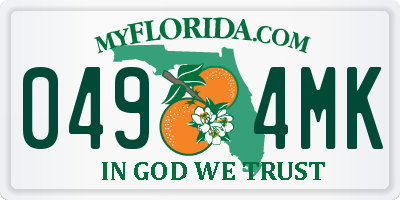 FL license plate 0494MK