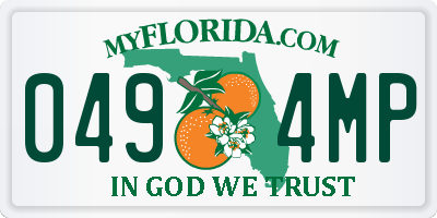 FL license plate 0494MP