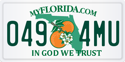FL license plate 0494MU