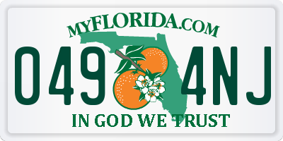 FL license plate 0494NJ