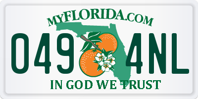 FL license plate 0494NL