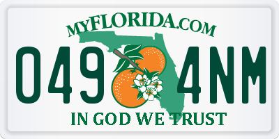 FL license plate 0494NM