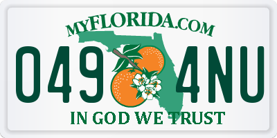 FL license plate 0494NU