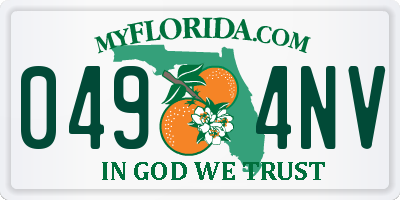 FL license plate 0494NV