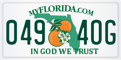 FL license plate 0494OG