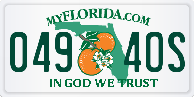 FL license plate 0494OS